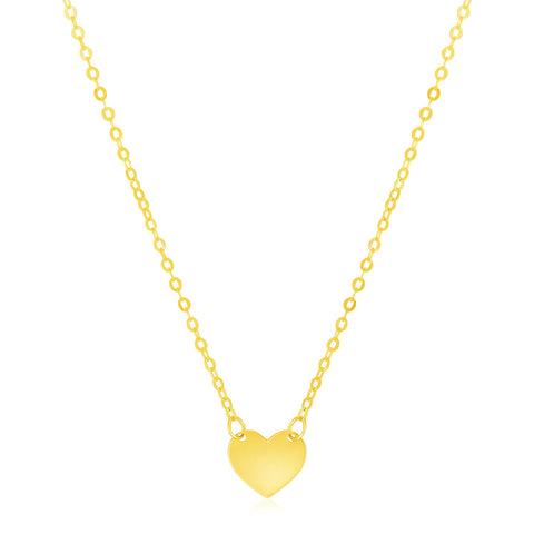 14k Yellow Gold Polished Mini Heart Necklace