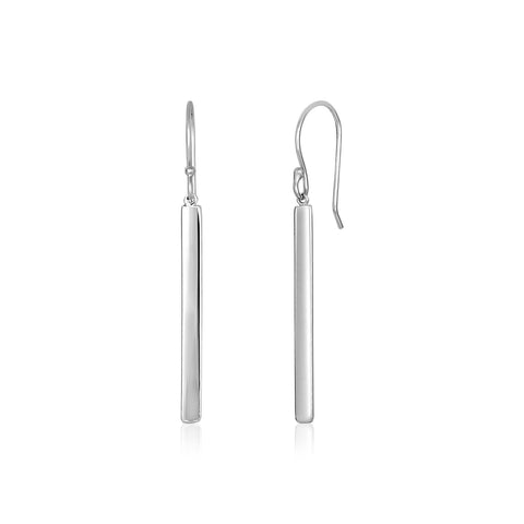 Sterling Silver Polished Bar Earrings