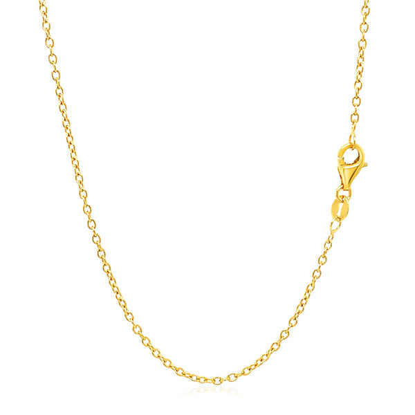 18k Yellow Gold Round Cable Link Chain 1.5mm