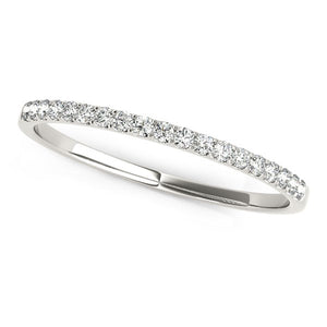 14k White Gold Pave Setting Diamond Wedding Ring (1/8 cttw)