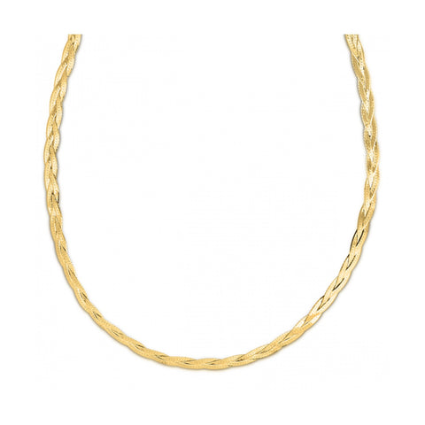 14k Yellow Gold Braided Herringbone Chain