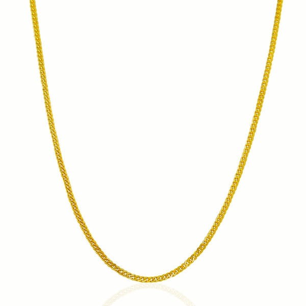 2.2mm 18k Yellow Gold Gourmette Chain