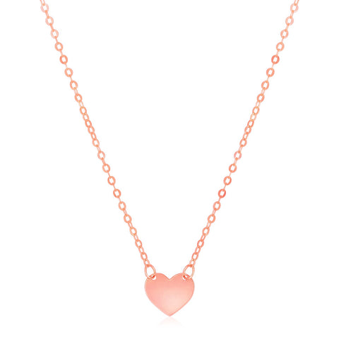 14k Rose Gold Polished Mini Heart Necklace