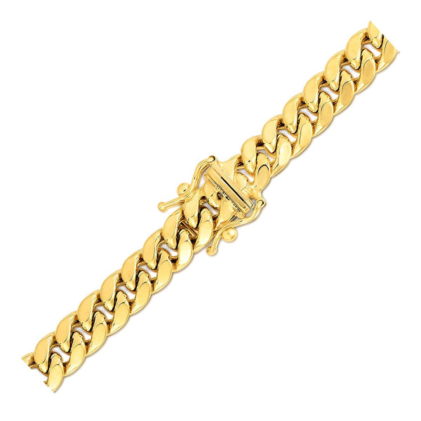 6.65mm 10k Yellow Gold Semi Solid Miami Cuban Chain