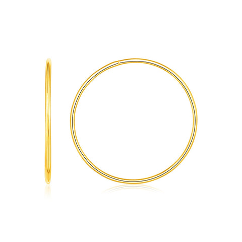 Endless Hoop Style Earrings in 14K Yellow Gold