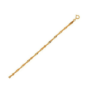 10k Yellow Gold Singapore Bracelet 2.2mm