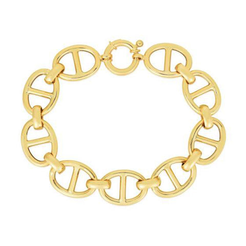 14k Yellow Gold High Polish Mariner Link Bracelet (13.0mm)