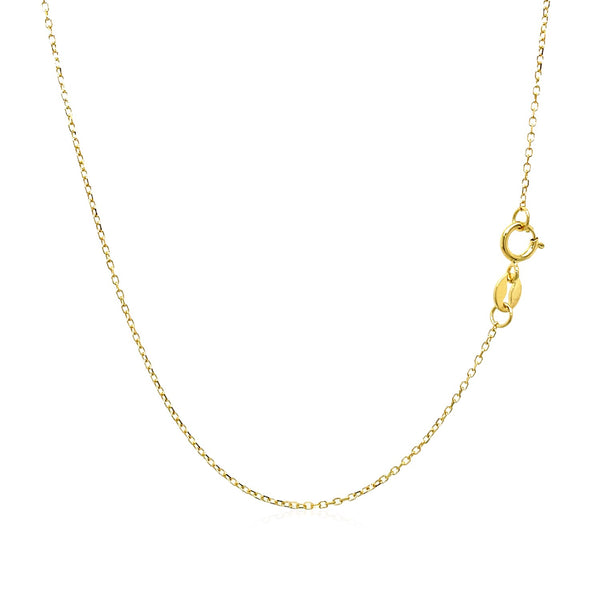 14k Yellow Gold Diamond Cut Cable Link Chain 0.8mm