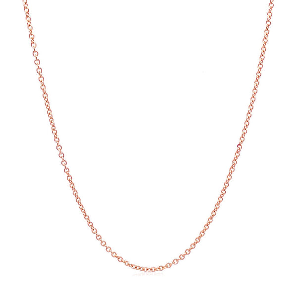 14k Rose Gold Round Cable Link Chain 1.3mm