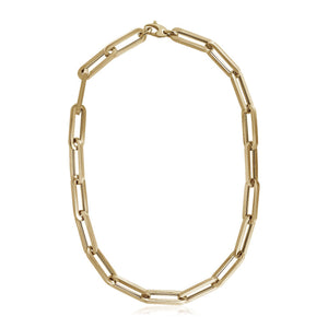 14k Yellow Gold Extra Wide Paperclip Chain Necklace