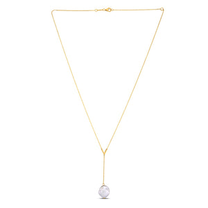 14k Yellow Gold Tesoro Pearl Lariat Necklace