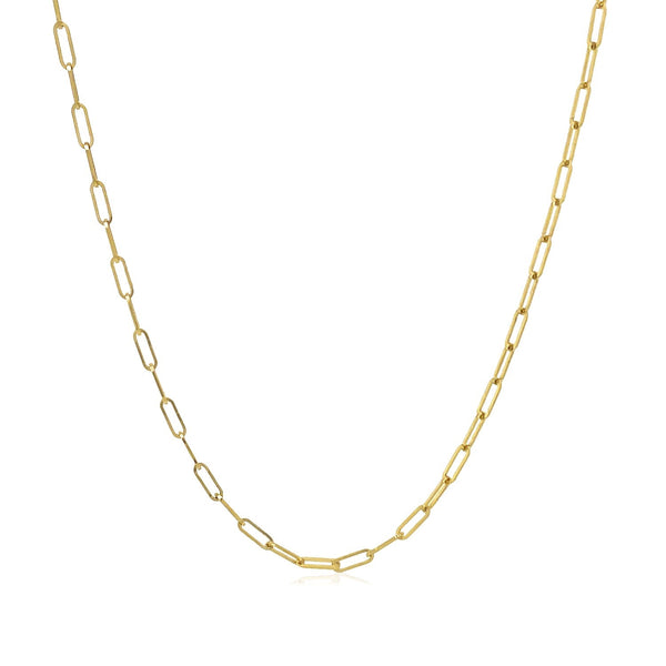 18K Yellow Gold Fine Paperclip Chain (1.5mm)