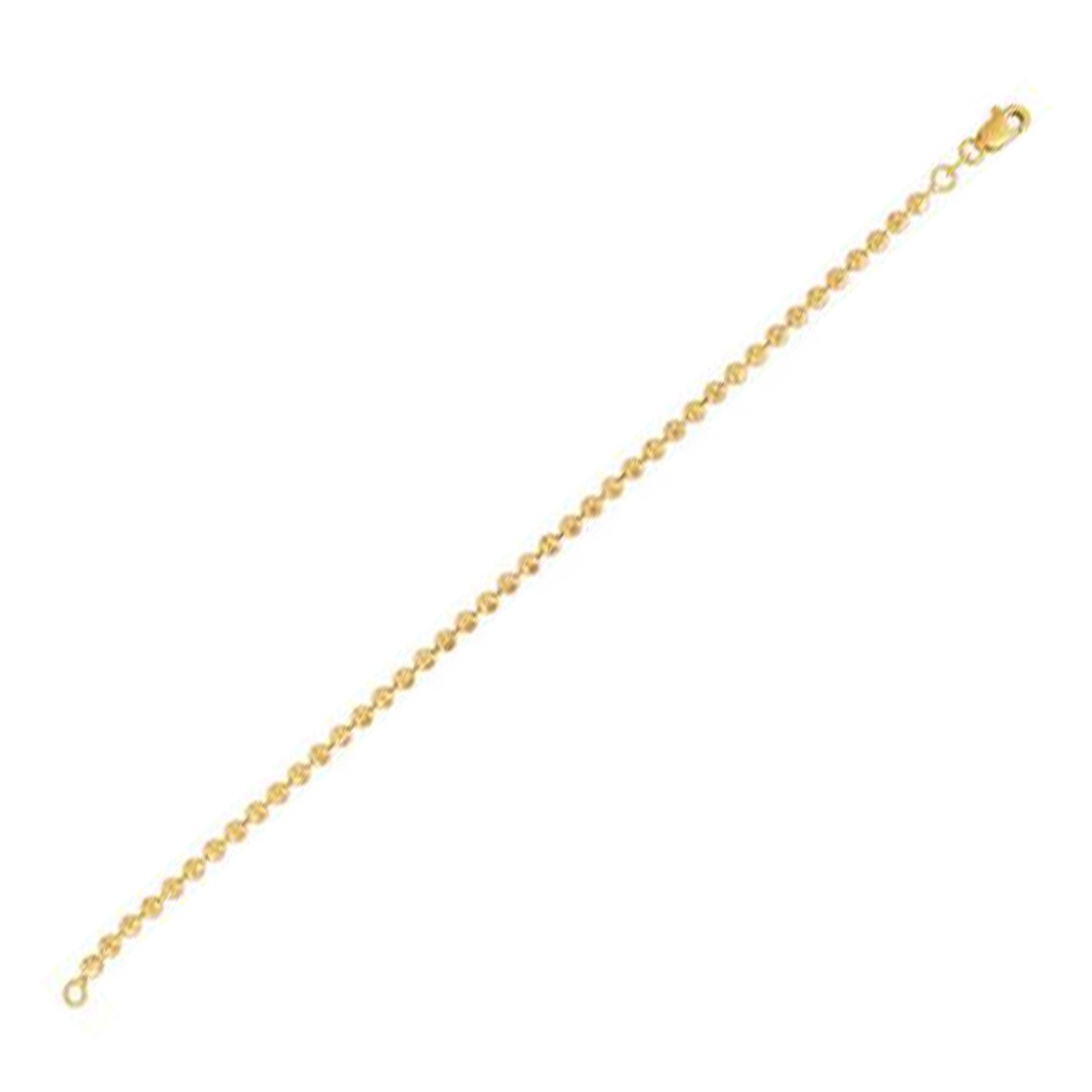 Moon Cut Bead Chain Bracelet in 14k Yellow Gold (3.0 mm)