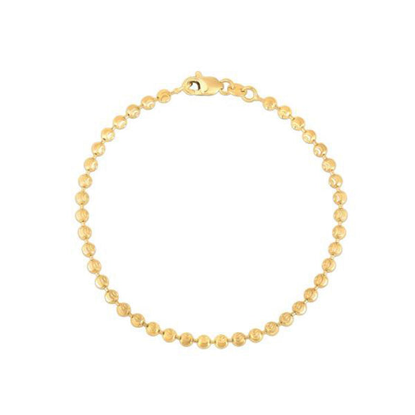 Moon Cut Bead Chain Bracelet in 14k Yellow Gold (3.0 mm)