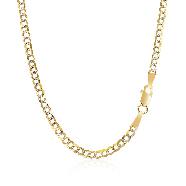 2.6 mm 14k Two Tone Gold Pave Curb Chain