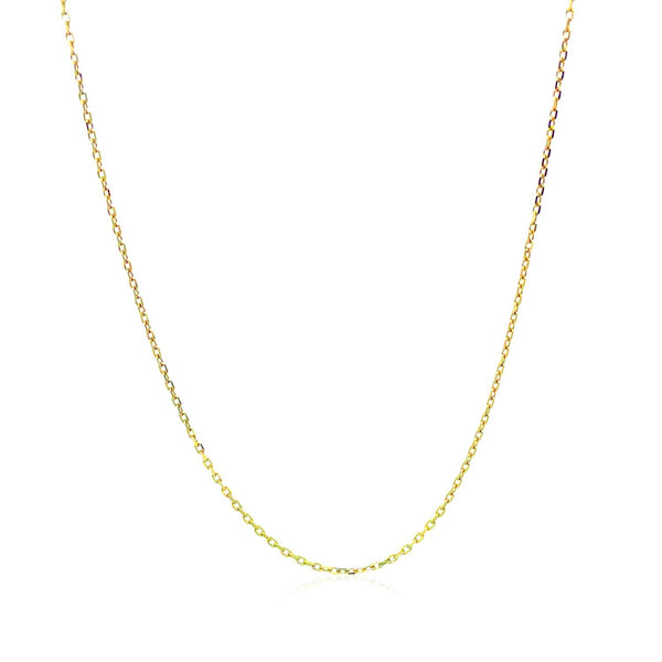 10k Yellow Gold Diamond Cut Cable Link Chain 0.8mm