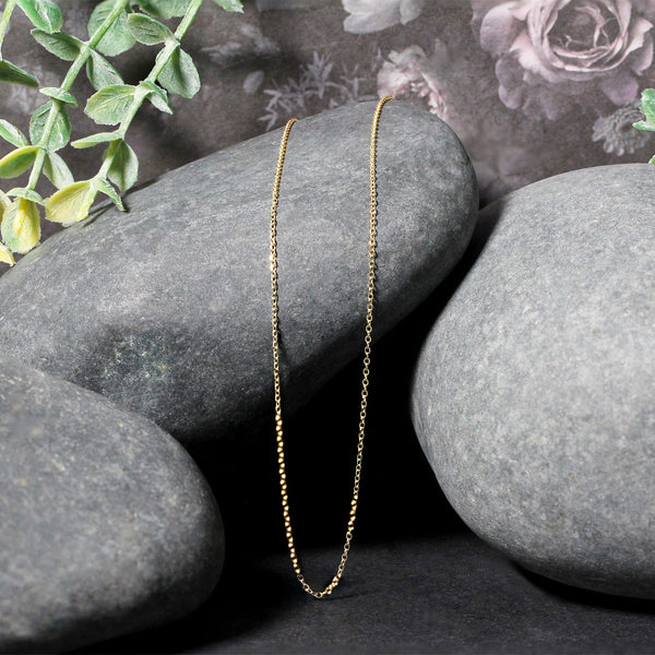 10k Yellow Gold Diamond Cut Cable Link Chain 0.8mm