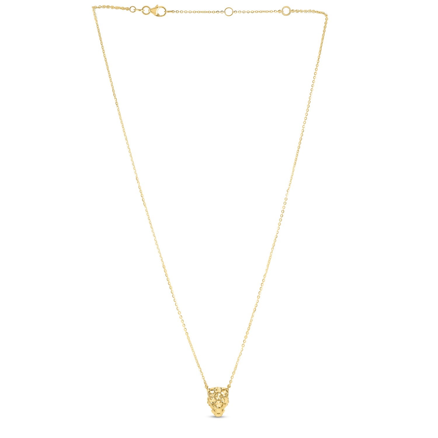 14k Yellow Gold Panther Head Necklace